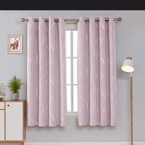 Soft Blush Curtains with Subtle Pattern
